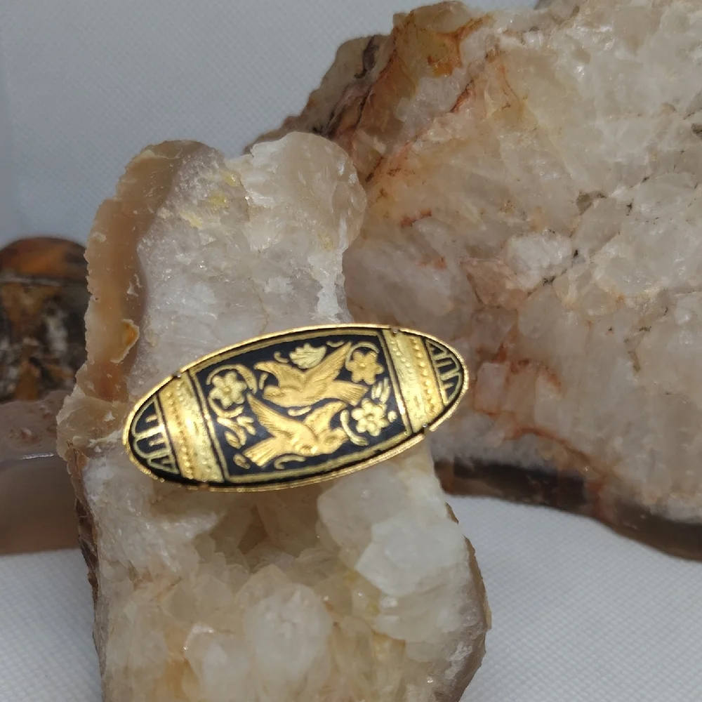 Damascene Brooch With Trombone Clasp - Picture 3 of 6